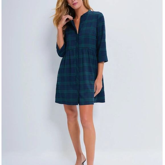 NEW Tuckernuck Blackwatch Royal Blue Green Shirt Dress Holiday Women's XL - Picture 1 of 11